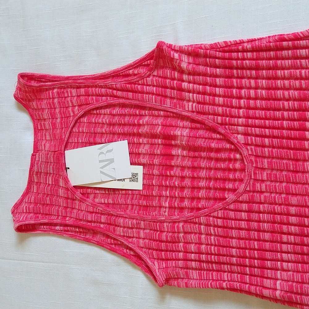 Zara ribbed knit tank sleeveless dress size small Knee Length - Picture 10 of 14